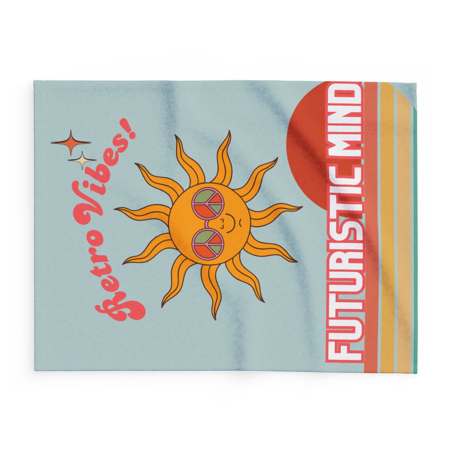 Retro Vibes Fleece Blanket – Cosy Polyester Throw for Neurodivergent Calm & Home Décor