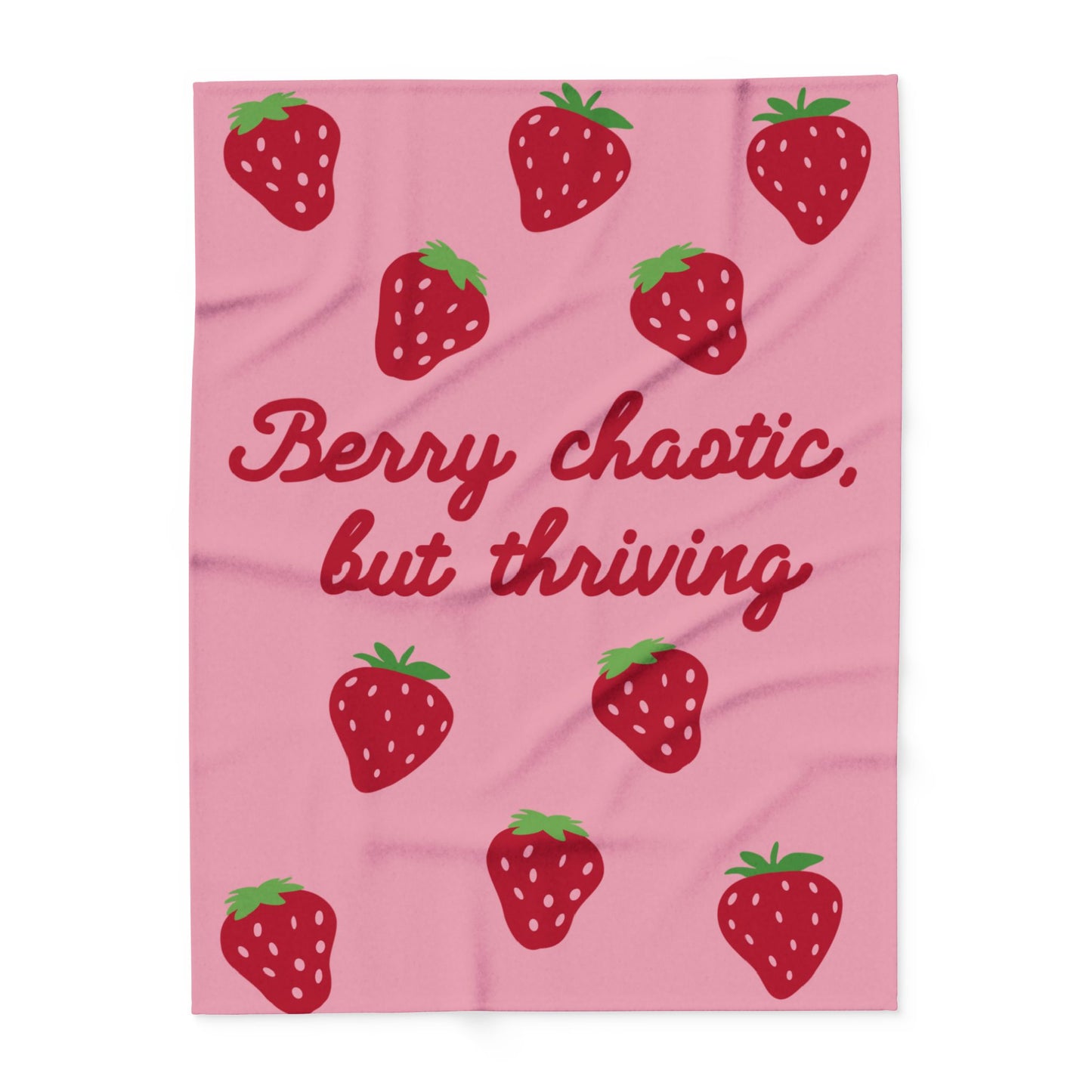 Strawberry Fleece Blanket – Cosy Arctic Throw for Home Comfort