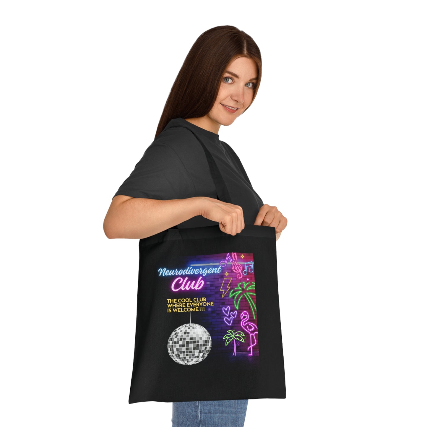 Neurodivergent Club Tote – Cotton Shoulder Bag for Everyday Expression