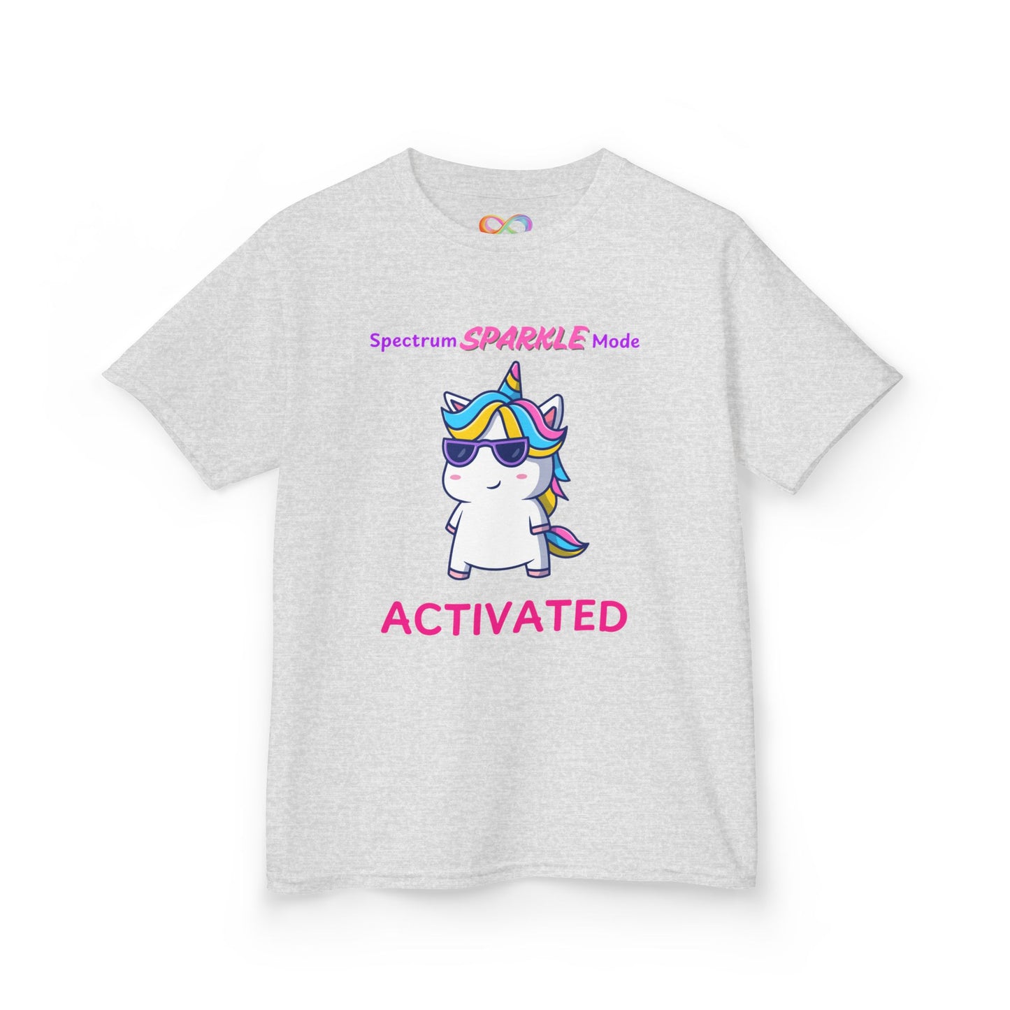 Unicorn Sparkle Mode Kids Tee – Colourful Cotton T-Shirt for Neurodivergent Joy