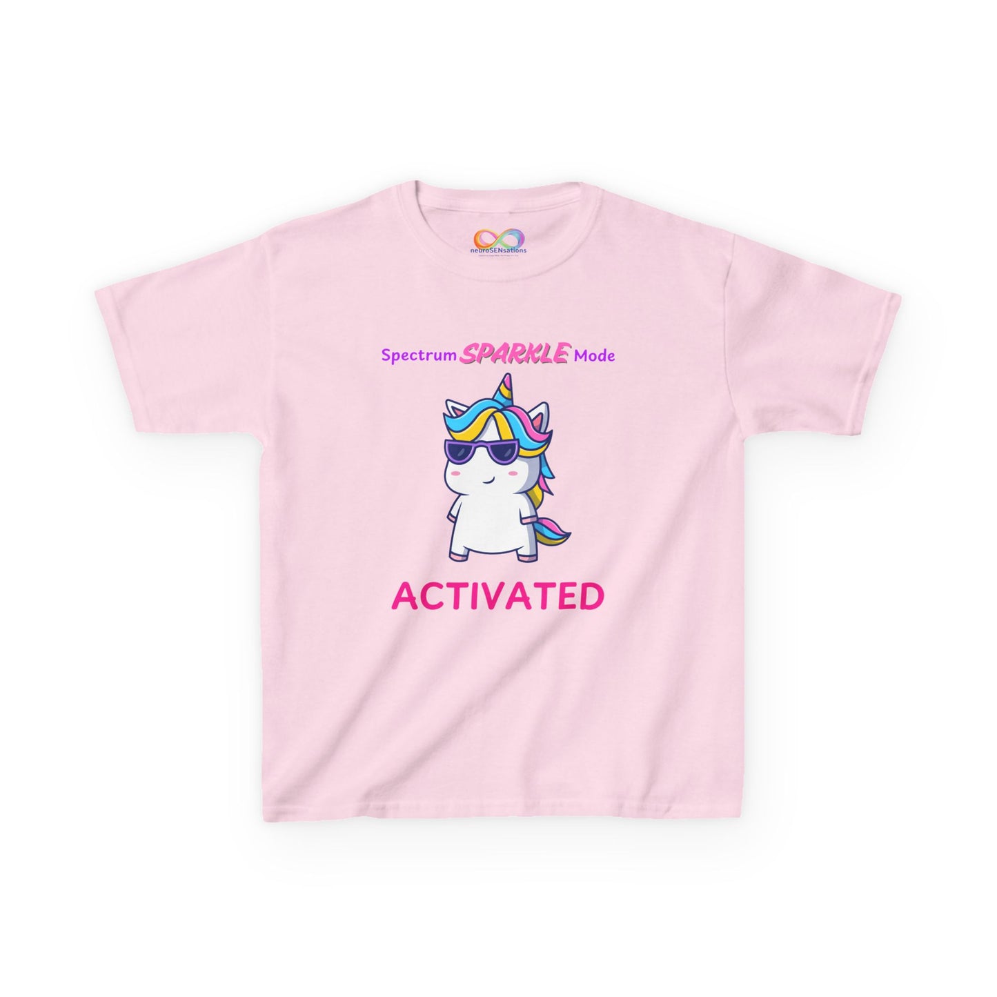 Unicorn Sparkle Mode Kids Tee – Colourful Cotton T-Shirt for Neurodivergent Joy