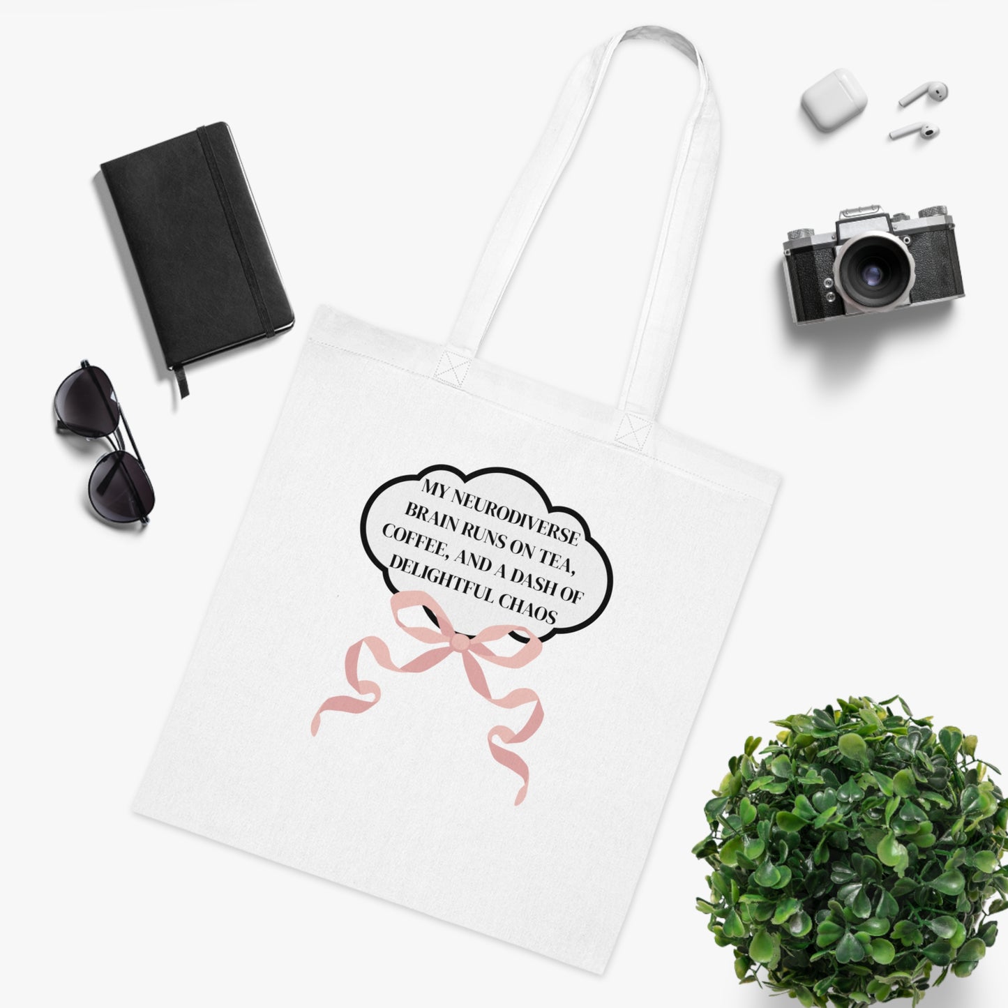 Coffee Lover Tote – Cotton Shoulder Bag Celebrating Neurodivergent Joy