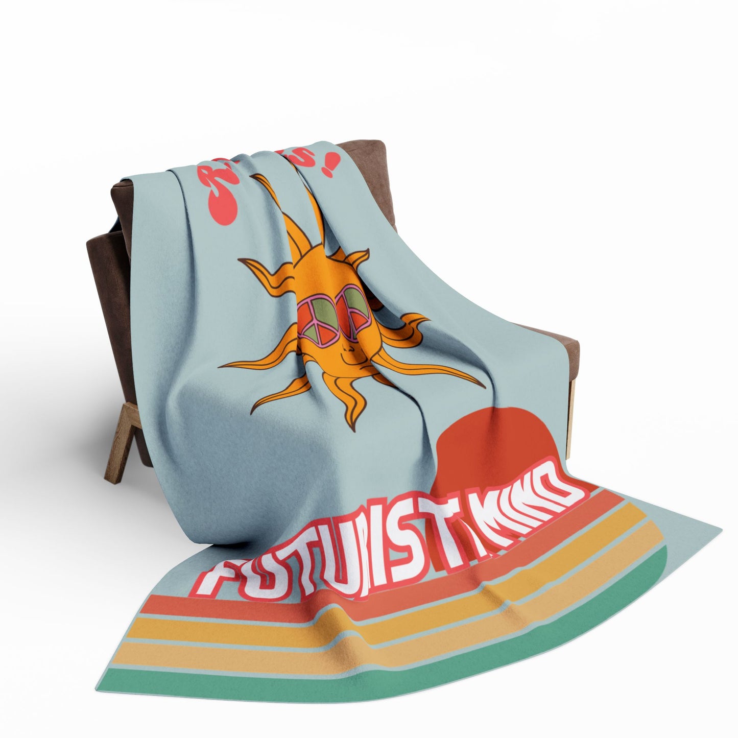 Retro Vibes Fleece Blanket – Cosy Polyester Throw for Neurodivergent Calm & Home Décor