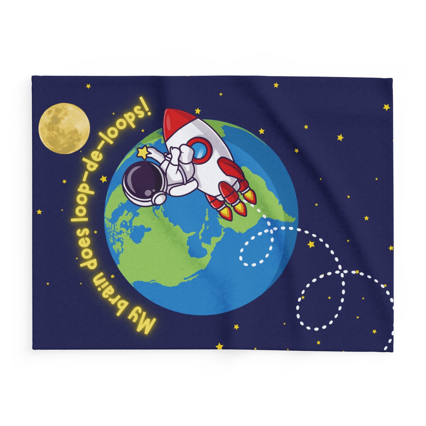Space Adventure Fleece Blanket – Cozy Polyester Throw for Kids & Neurodivergent Joy