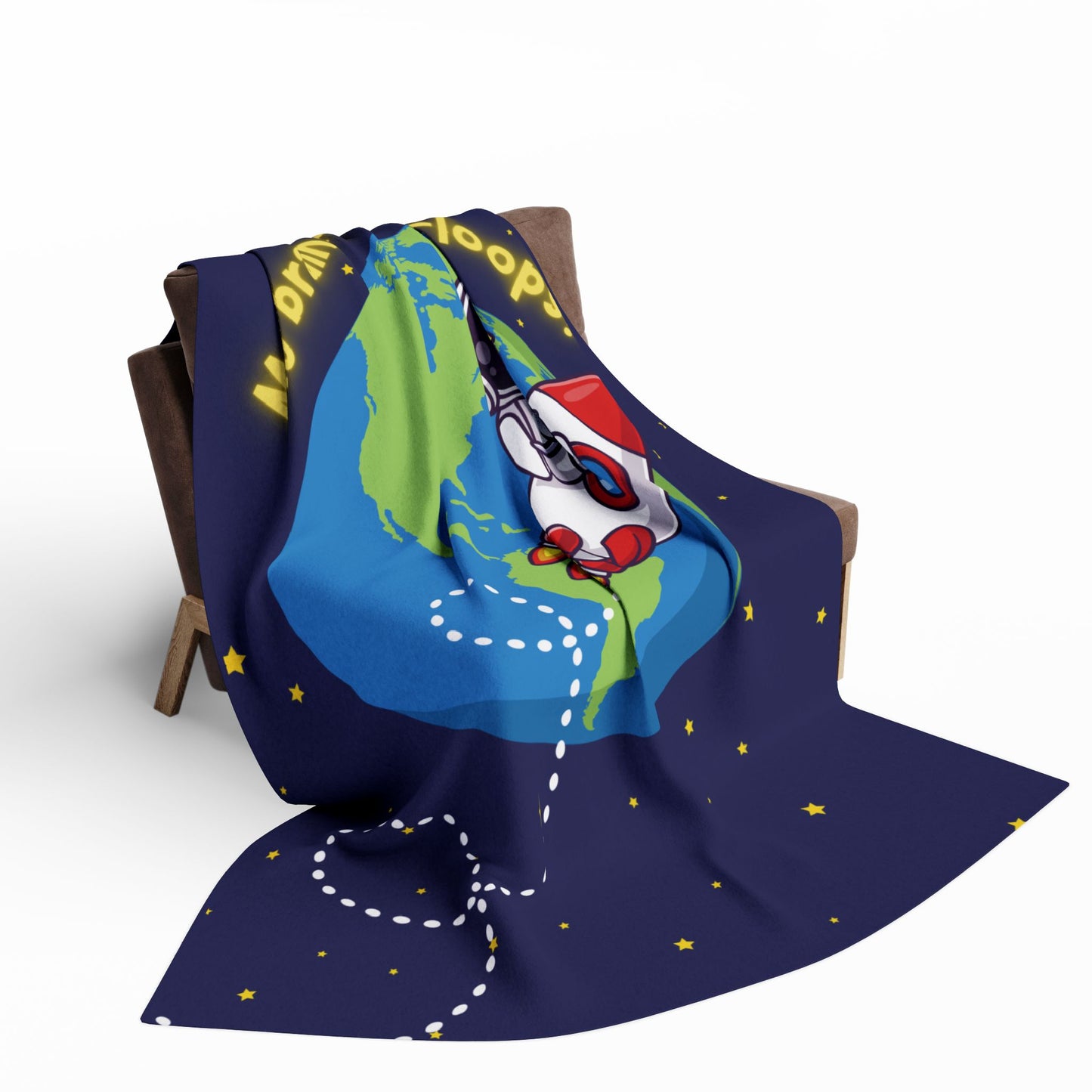 Space Adventure Fleece Blanket – Cozy Polyester Throw for Kids & Neurodivergent Joy