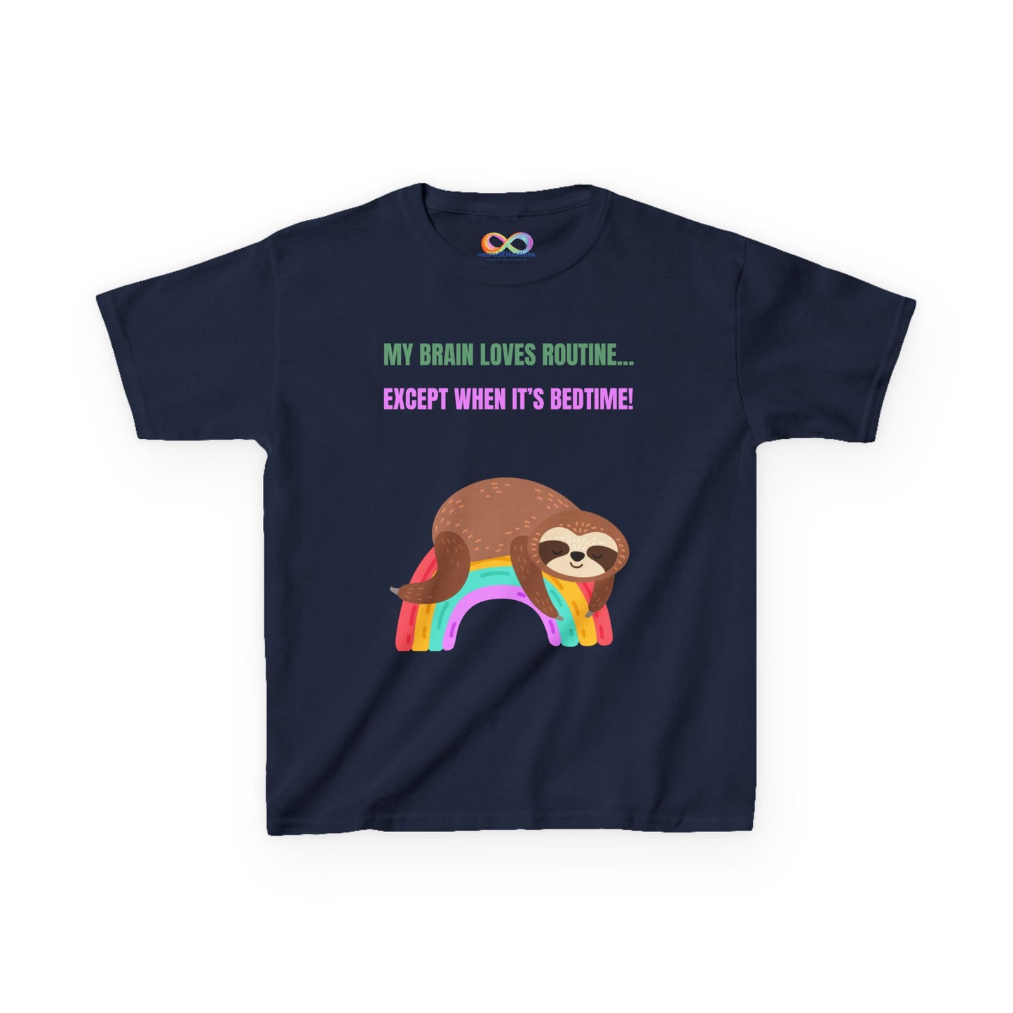 Kids Sloth Tee – Routine-Loving Edition