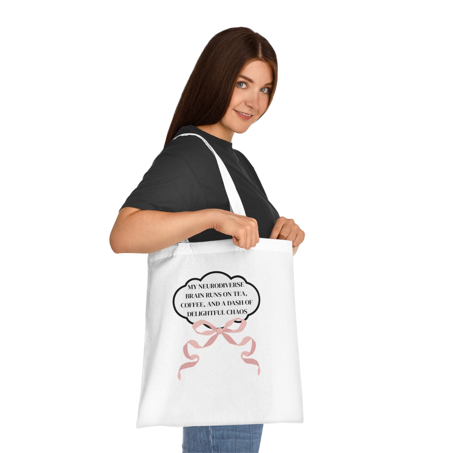 Coffee Lover Tote – Cotton Shoulder Bag Celebrating Neurodivergent Joy