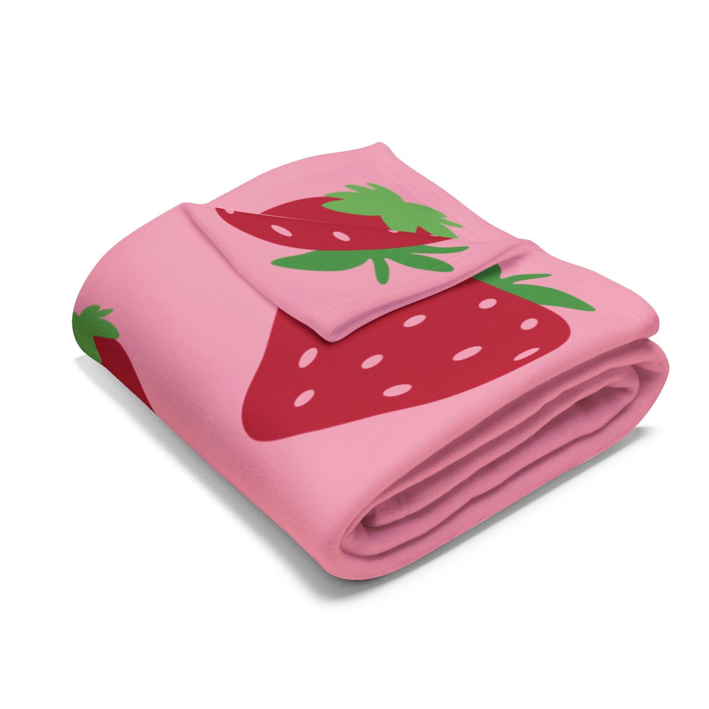 Strawberry Fleece Blanket – Cosy Arctic Throw for Home Comfort
