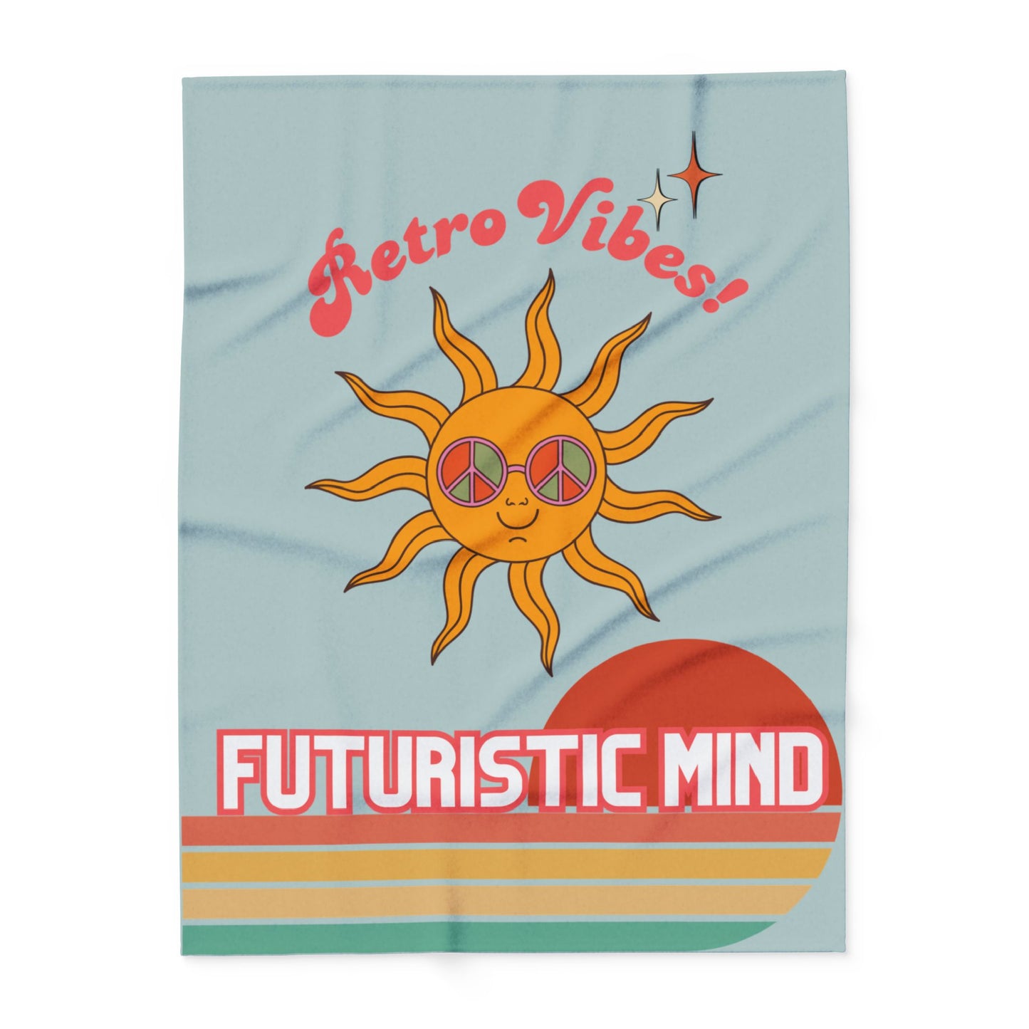 Retro Vibes Fleece Blanket – Cosy Polyester Throw for Neurodivergent Calm & Home Décor