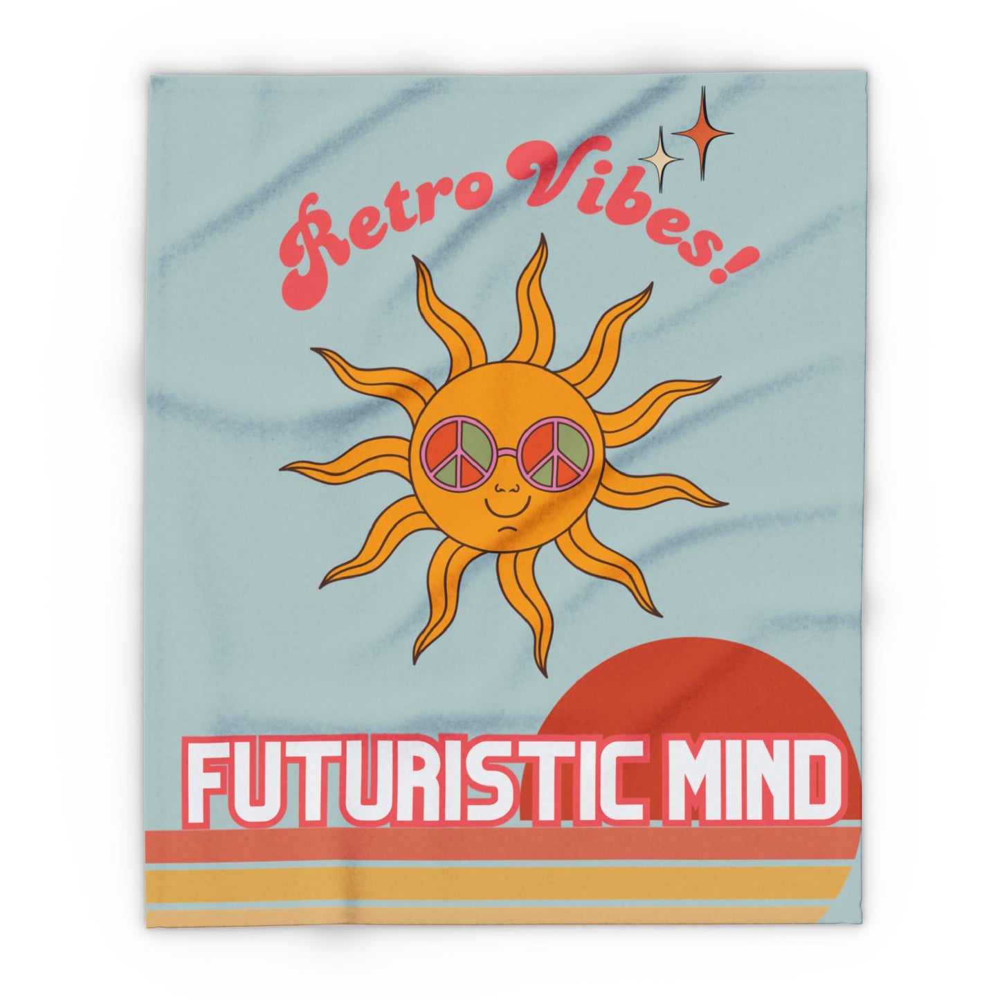 Retro Vibes Fleece Blanket – Cosy Polyester Throw for Neurodivergent Calm & Home Décor