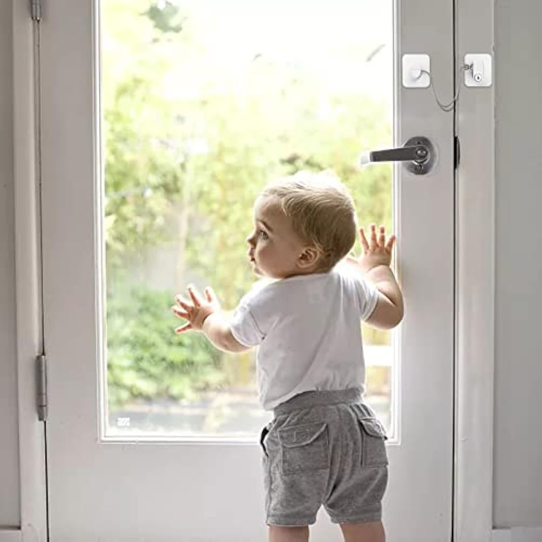 Fridge Lock with Keys (2 Pack) - Stainless Steel Adhesive Refrigerator & Freezer Safety Lock (White)