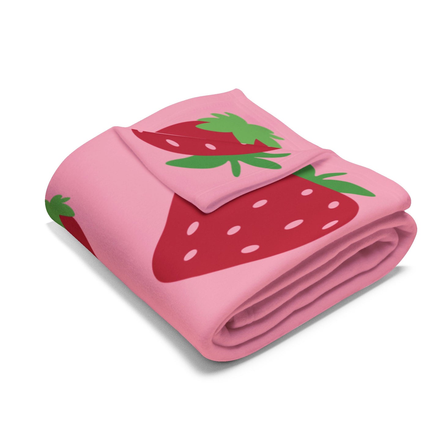 Strawberry Fleece Blanket – Cosy Arctic Throw for Home Comfort