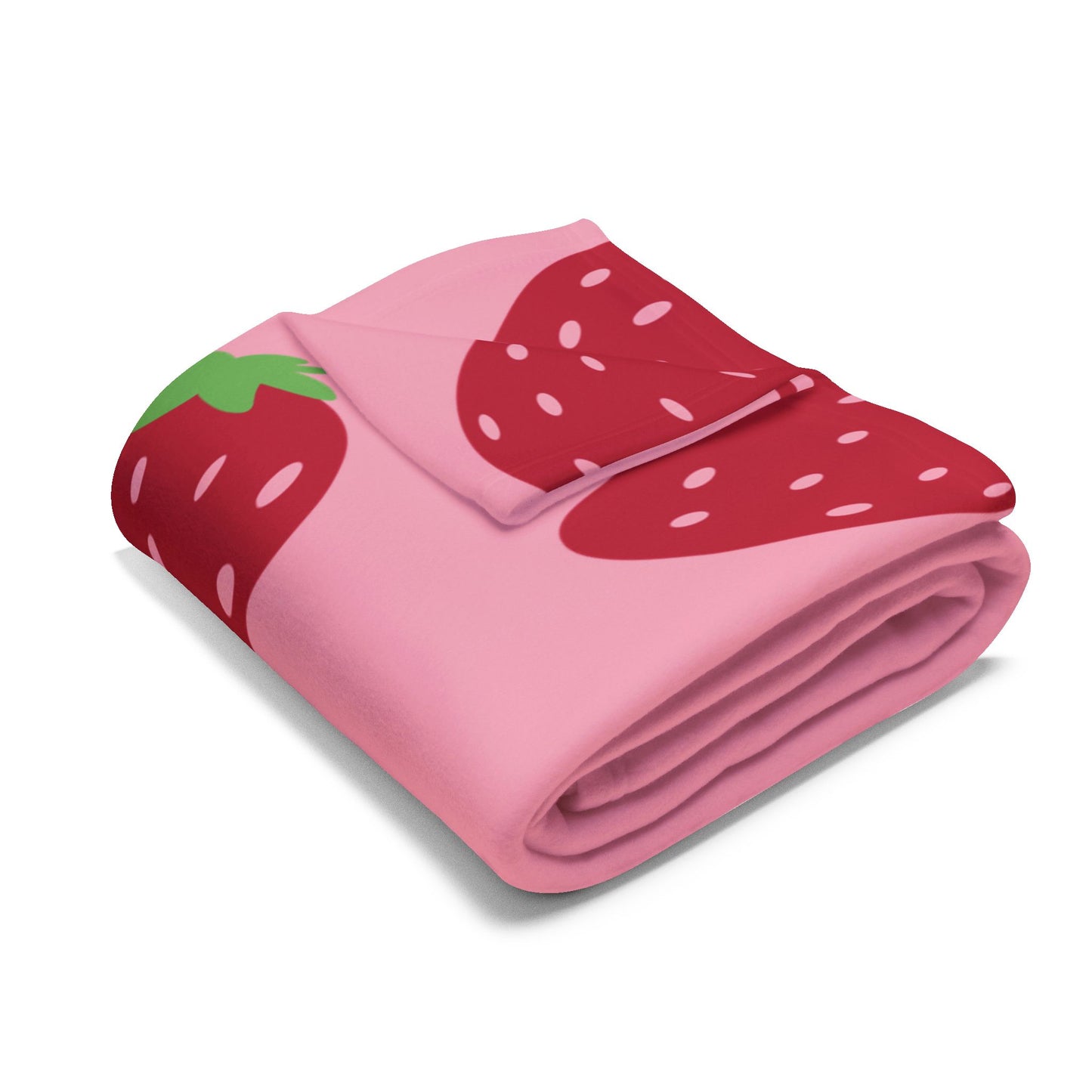 Strawberry Fleece Blanket – Cosy Arctic Throw for Home Comfort