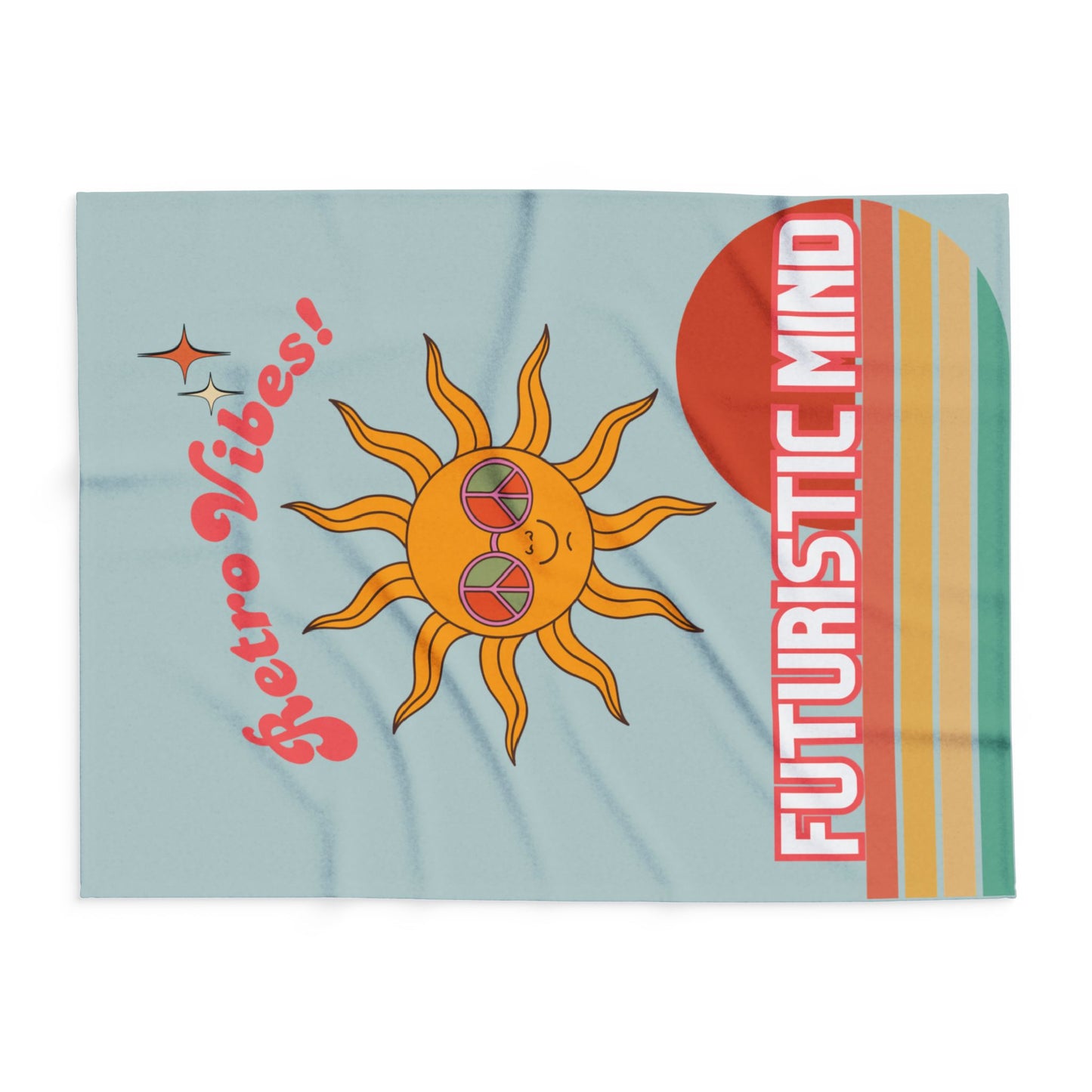 Retro Vibes Fleece Blanket – Cosy Polyester Throw for Neurodivergent Calm & Home Décor