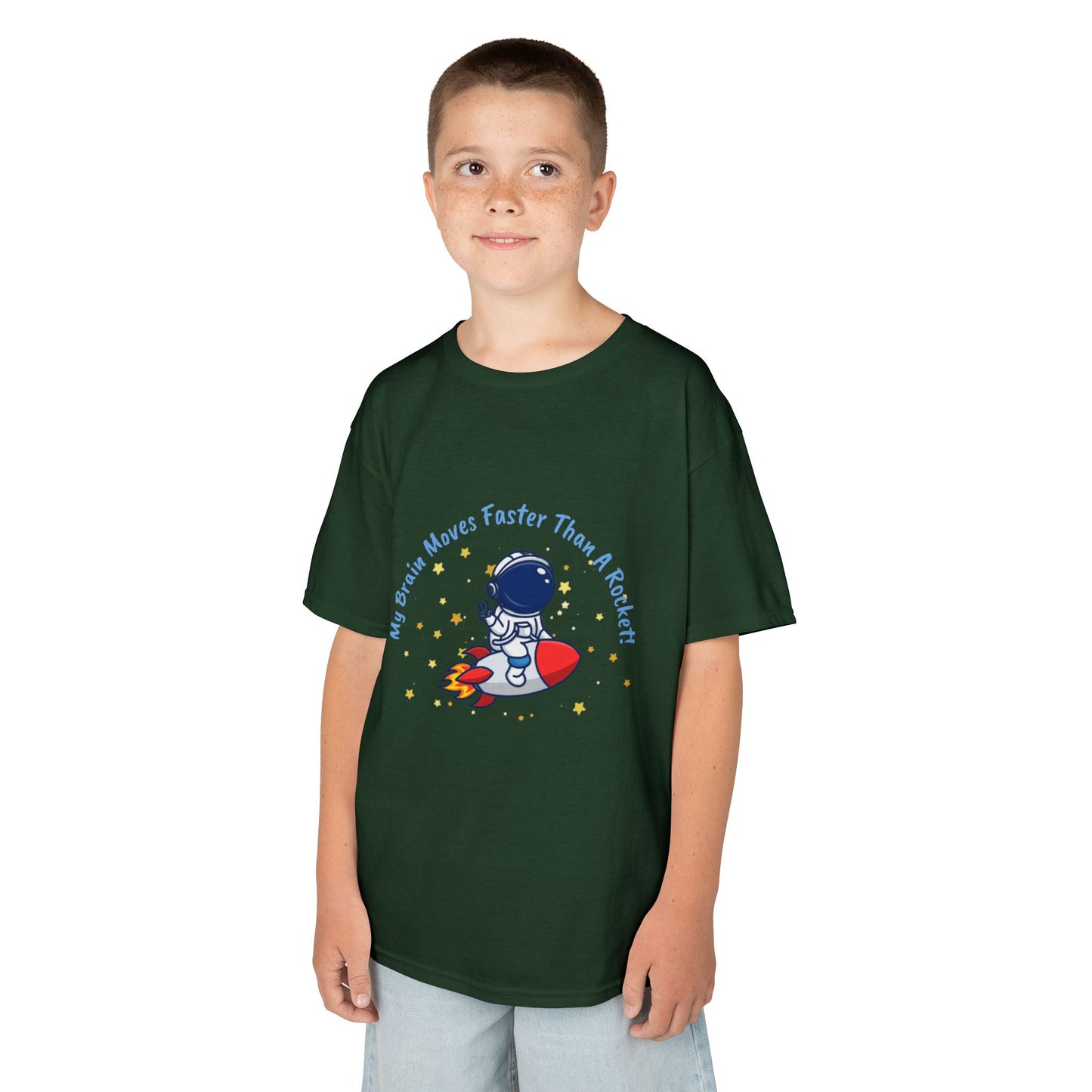 Astronaut Kids Tee – Colourful Cotton T-Shirt for Neurodivergent Joy & Fast-Moving Minds