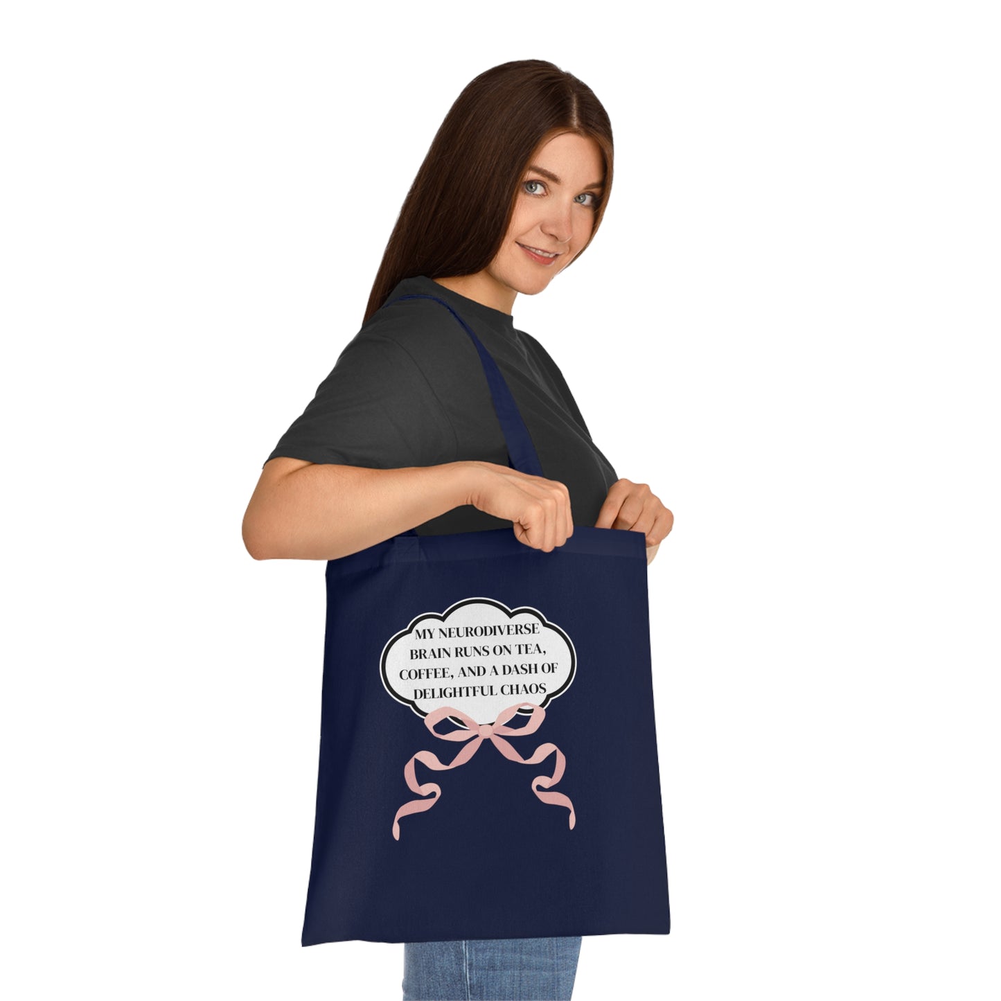 Coffee Lover Tote – Cotton Shoulder Bag Celebrating Neurodivergent Joy