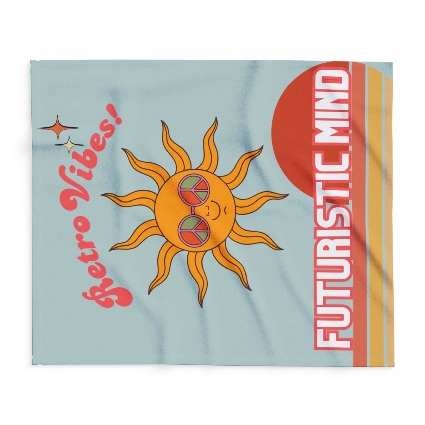 Retro Vibes Fleece Blanket – Cosy Polyester Throw for Neurodivergent Calm & Home Décor