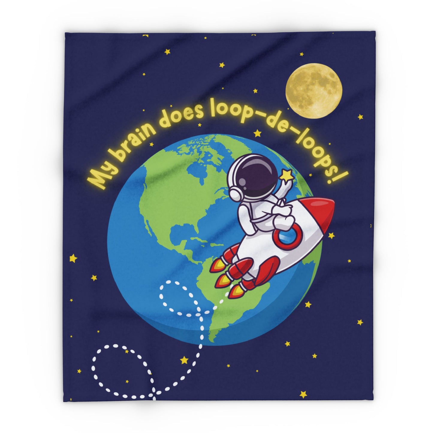 Space Adventure Fleece Blanket – Cozy Polyester Throw for Kids & Neurodivergent Joy