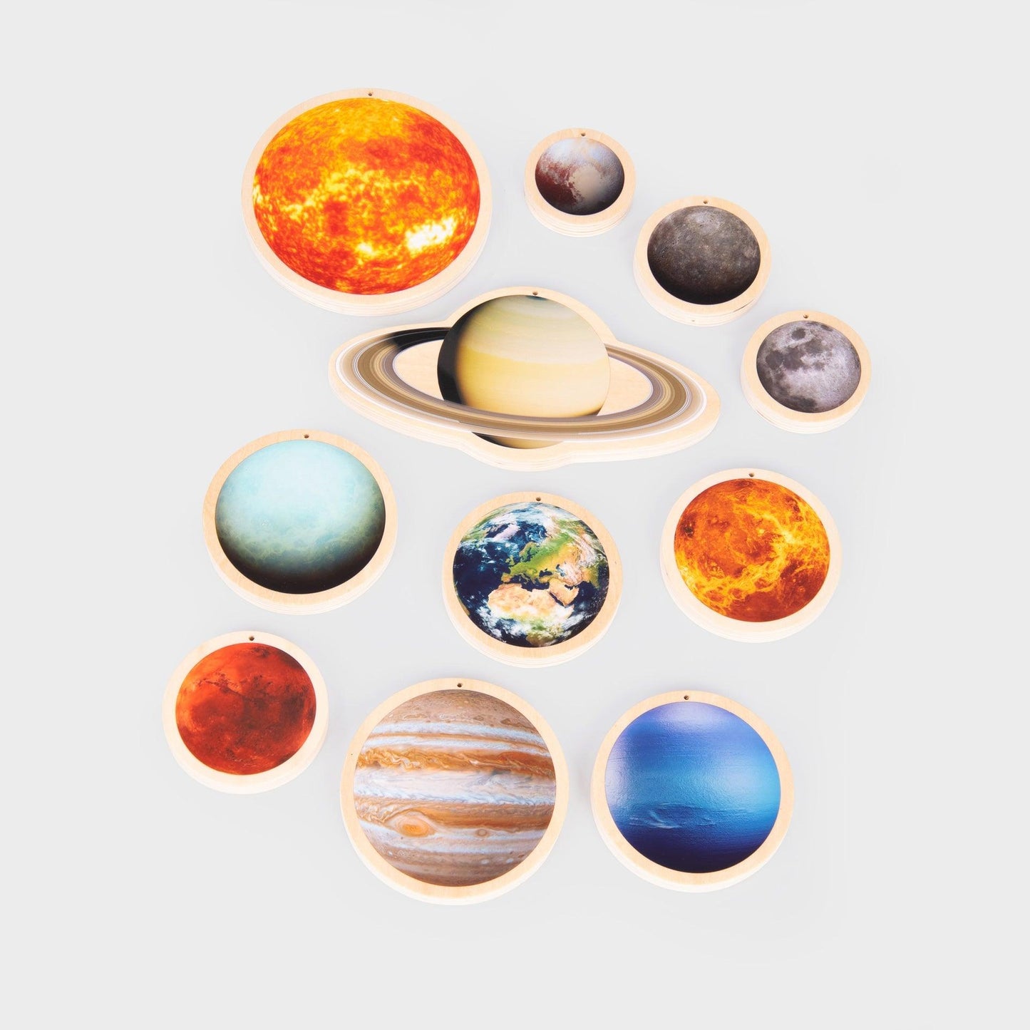 Wooden Solar System Discs