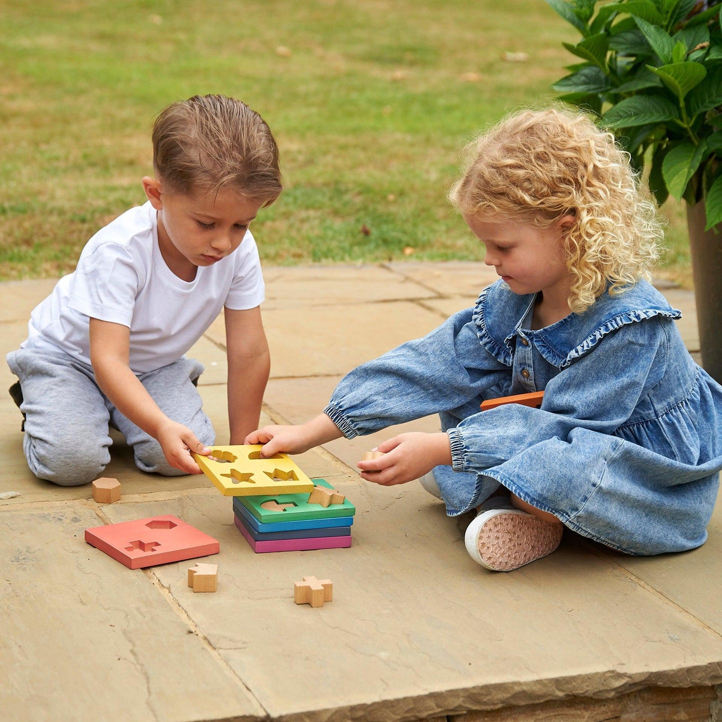 Rainbow Wooden Shape Stacker