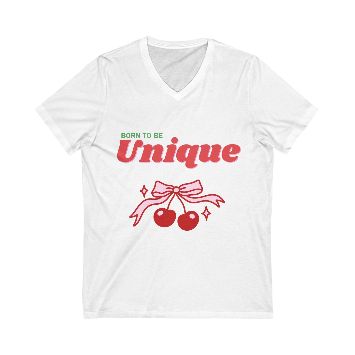 Born to be Unique Cherry V-Neck Tee