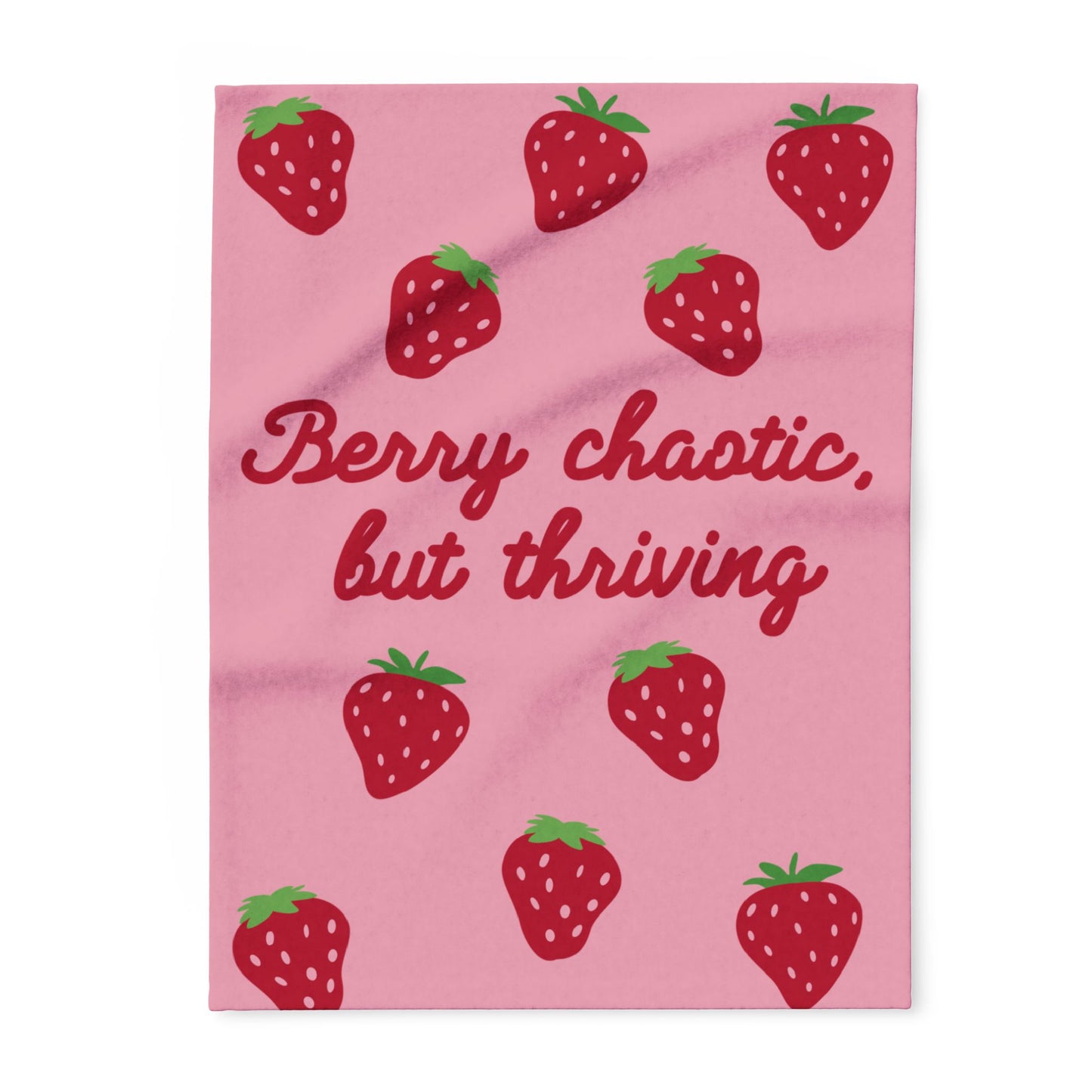 Strawberry Fleece Blanket – Cosy Arctic Throw for Home Comfort