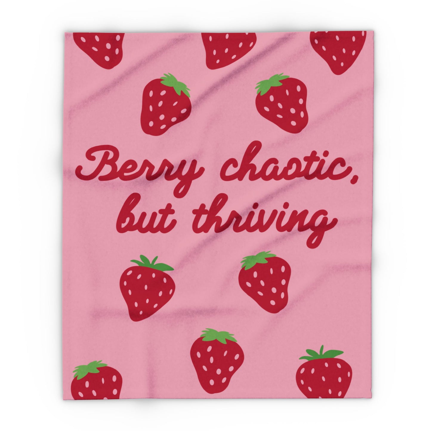 Strawberry Fleece Blanket – Cosy Arctic Throw for Home Comfort