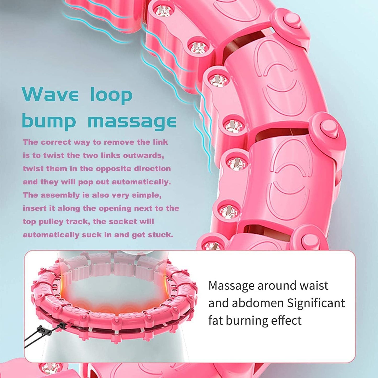 Weighted Fitness Ring – Auto-Spinning Massage & Adjustable Fit (PINK)