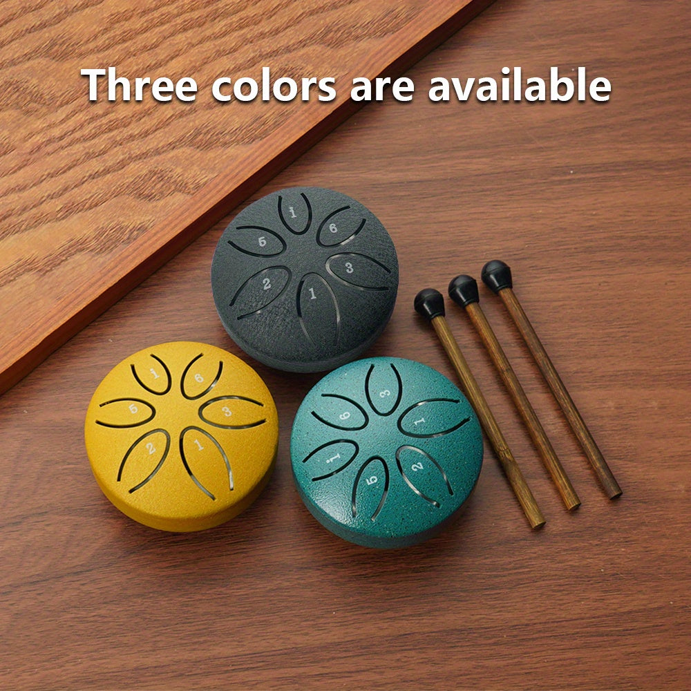 Steel Tongue Drum – 7.62cm Compact Green Handpan