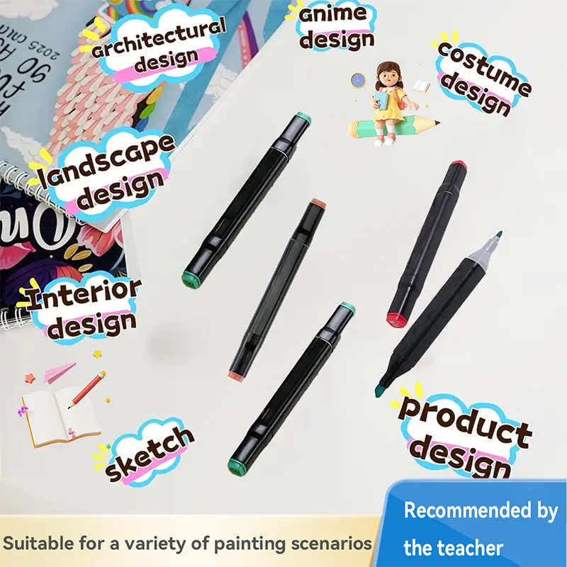 Fine and broad tip marker pens in vibrant shades for neurodivergent use