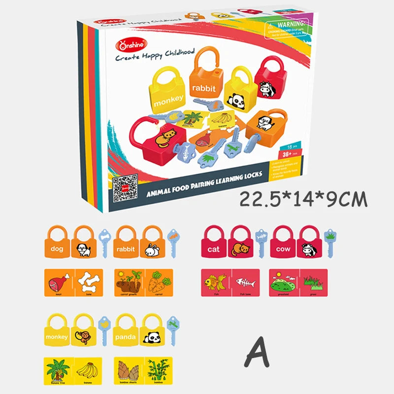 Kids Learning Locks With Keys Matching Toy Logic Alphabet Number Cognitive Puzzles Game Montessori Educational Toys Teaching Aid