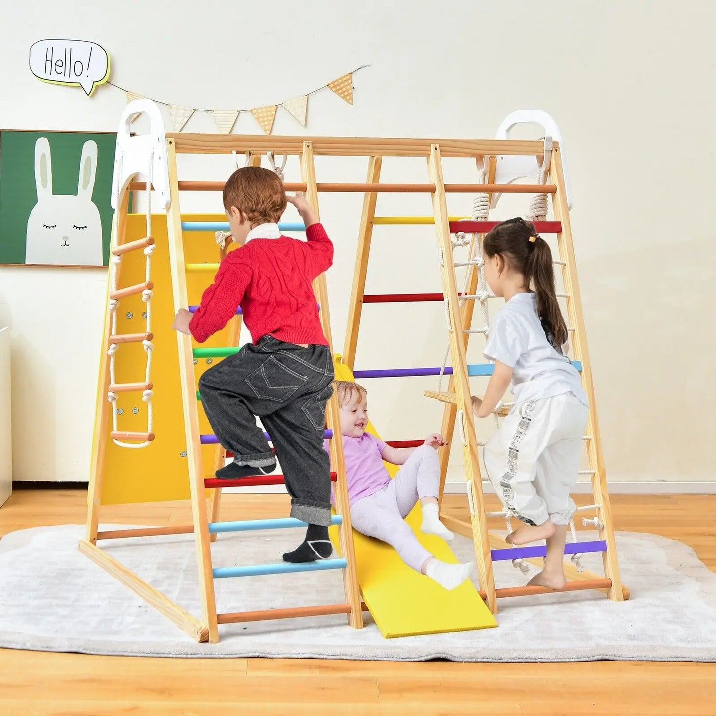 DORTALA 8-in-1 Kids Jungle Gym Playset