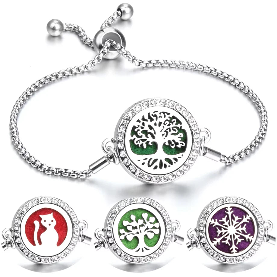 Essential oil diffuser bracelets featuring absorbent felt pads, designed for sensory regulation and calming support