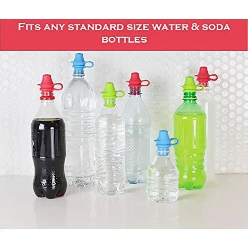 Close-up of spill-resistant drinking adapter fitted to bottle