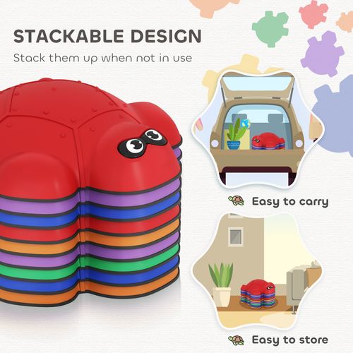 Stacked turtle stepping stones with playful design, supporting gross motor development and visual engagement.