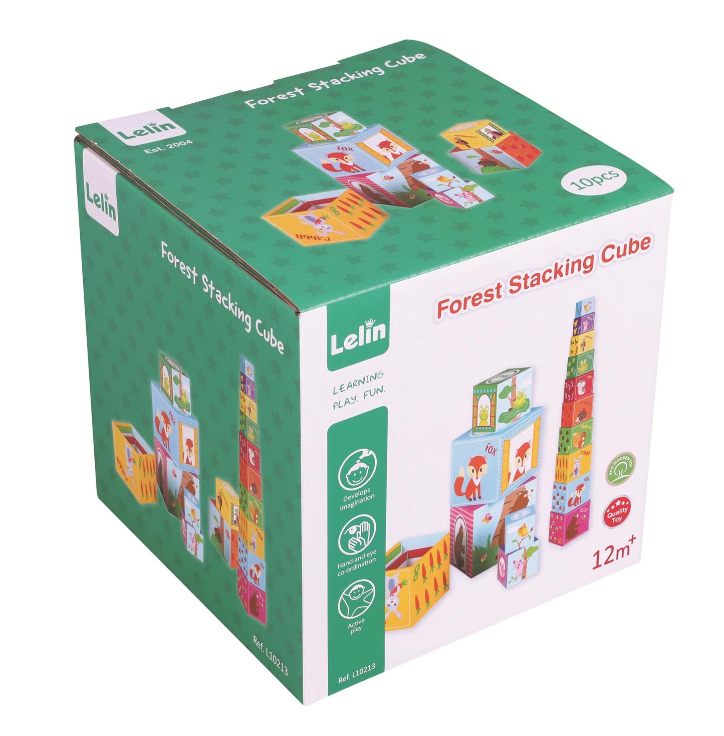 LELIN Forest Animal Stacking Cubes – Sensory-Friendly Educational Toy