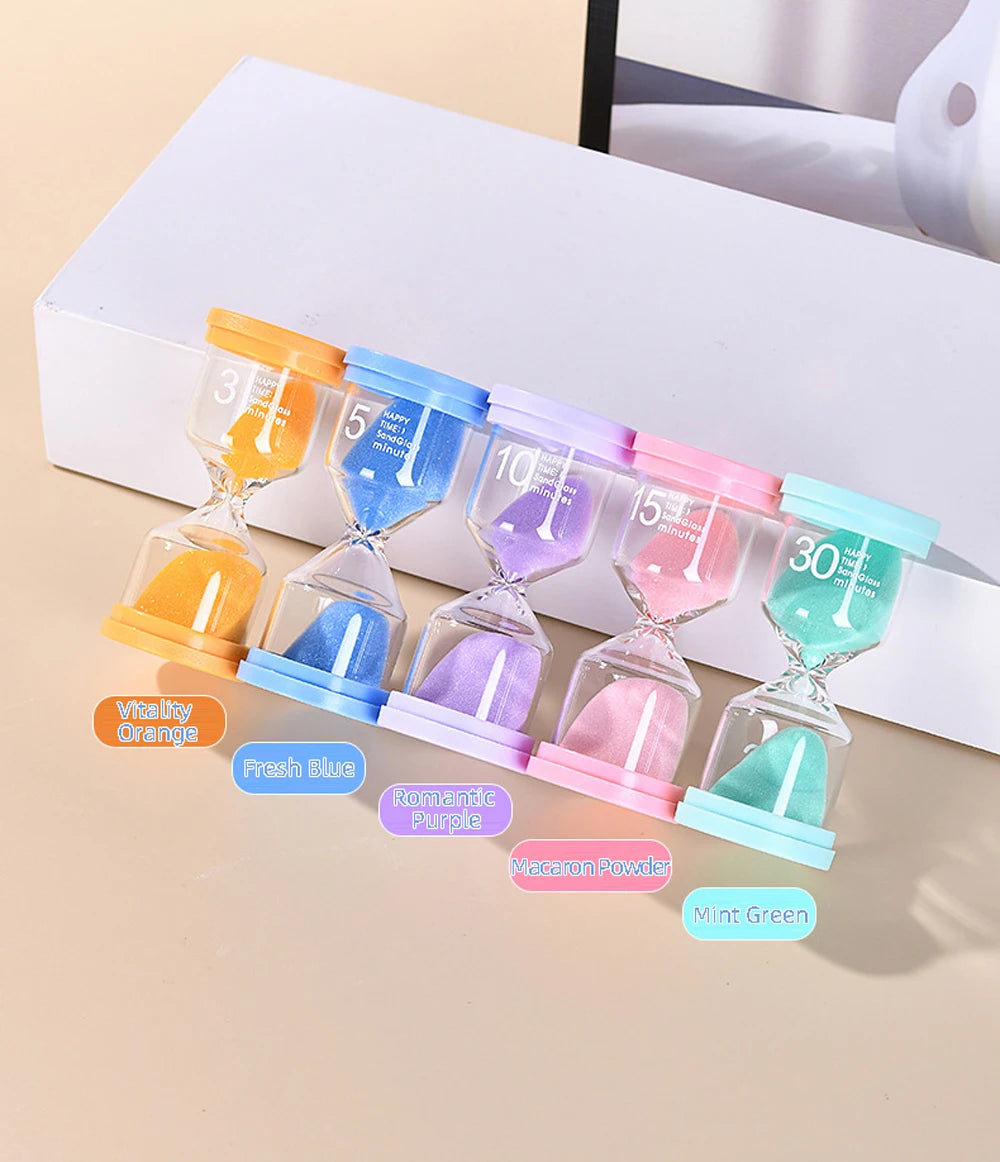 Colourful Hourglass Set – Visual Time Management Tools (3/5/10/15/30 Minutes)