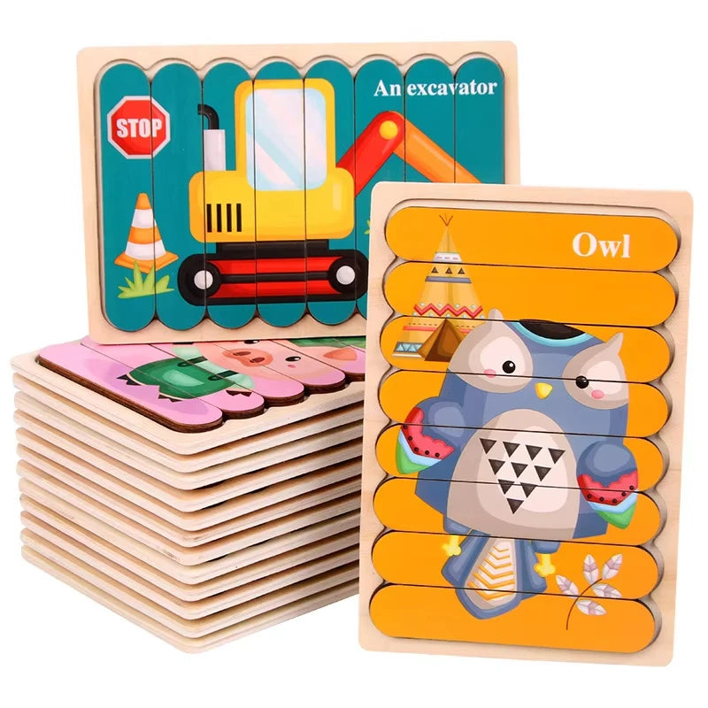 Wooden Strip Puzzle – Calm, Structured Play for Neurodivergent-Friendly Skill Building