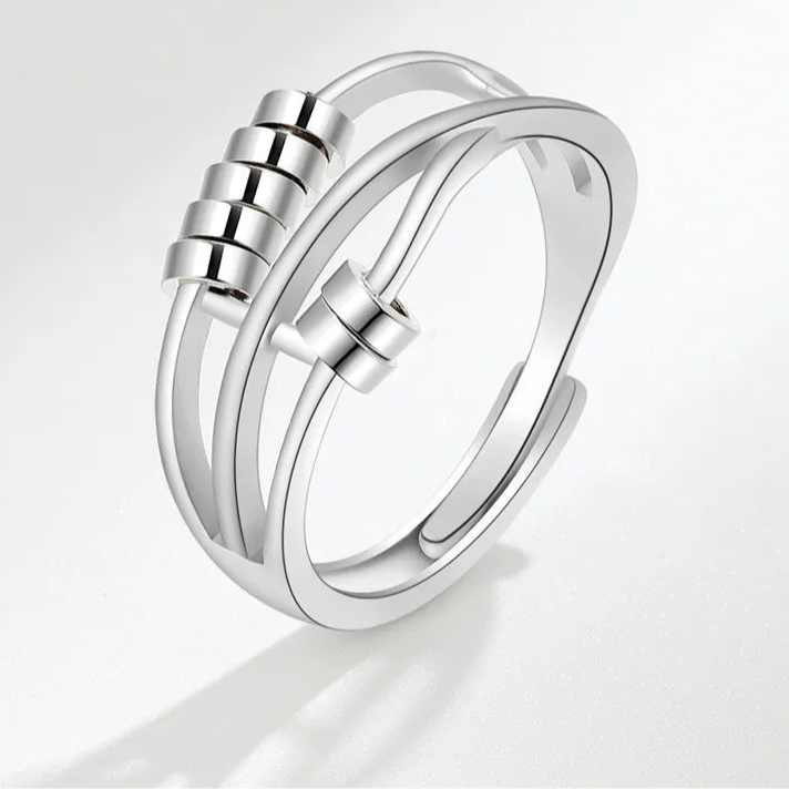 Silver Bead Ring Fidget Spinner