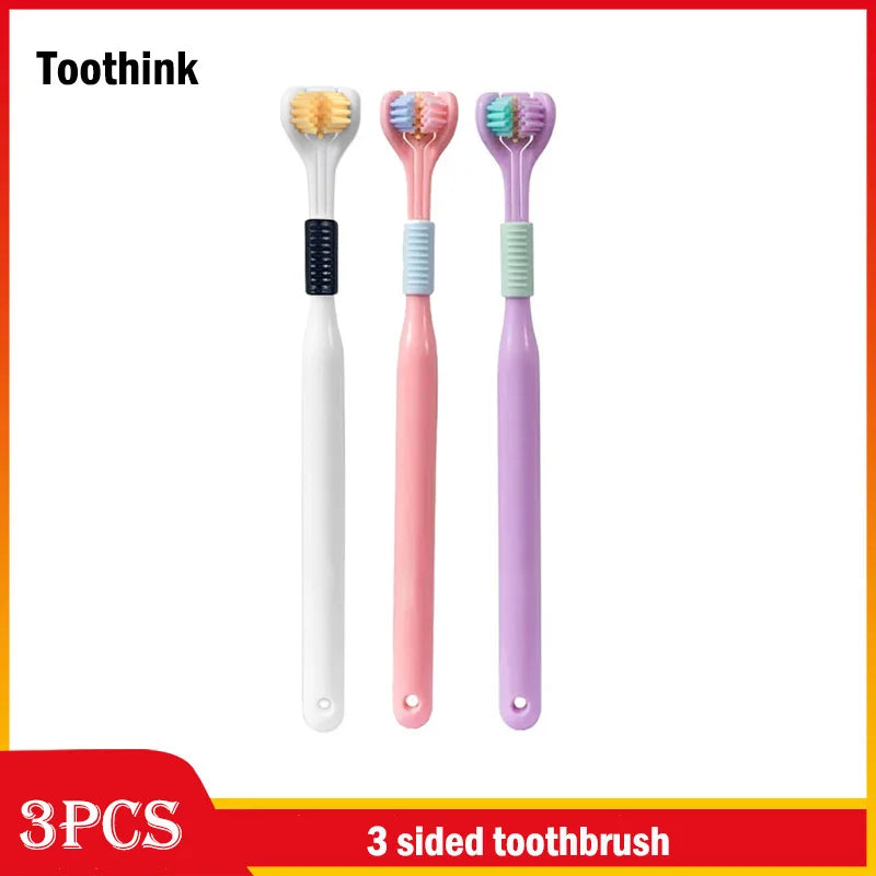 Adult 3-Sided Toothbrush – Ultra-Fine Bristles for Thorough, Gentle Oral Care