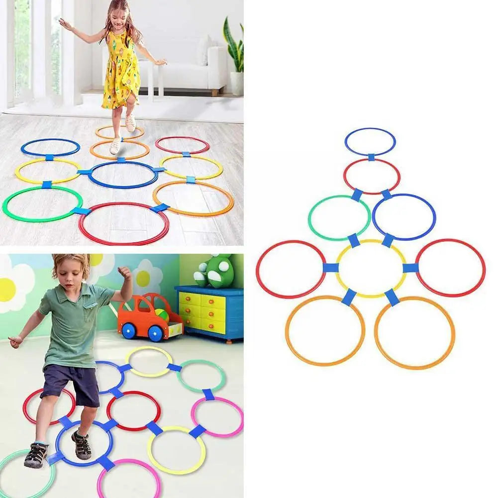 5/10pcs Hopscotch Ring Game
