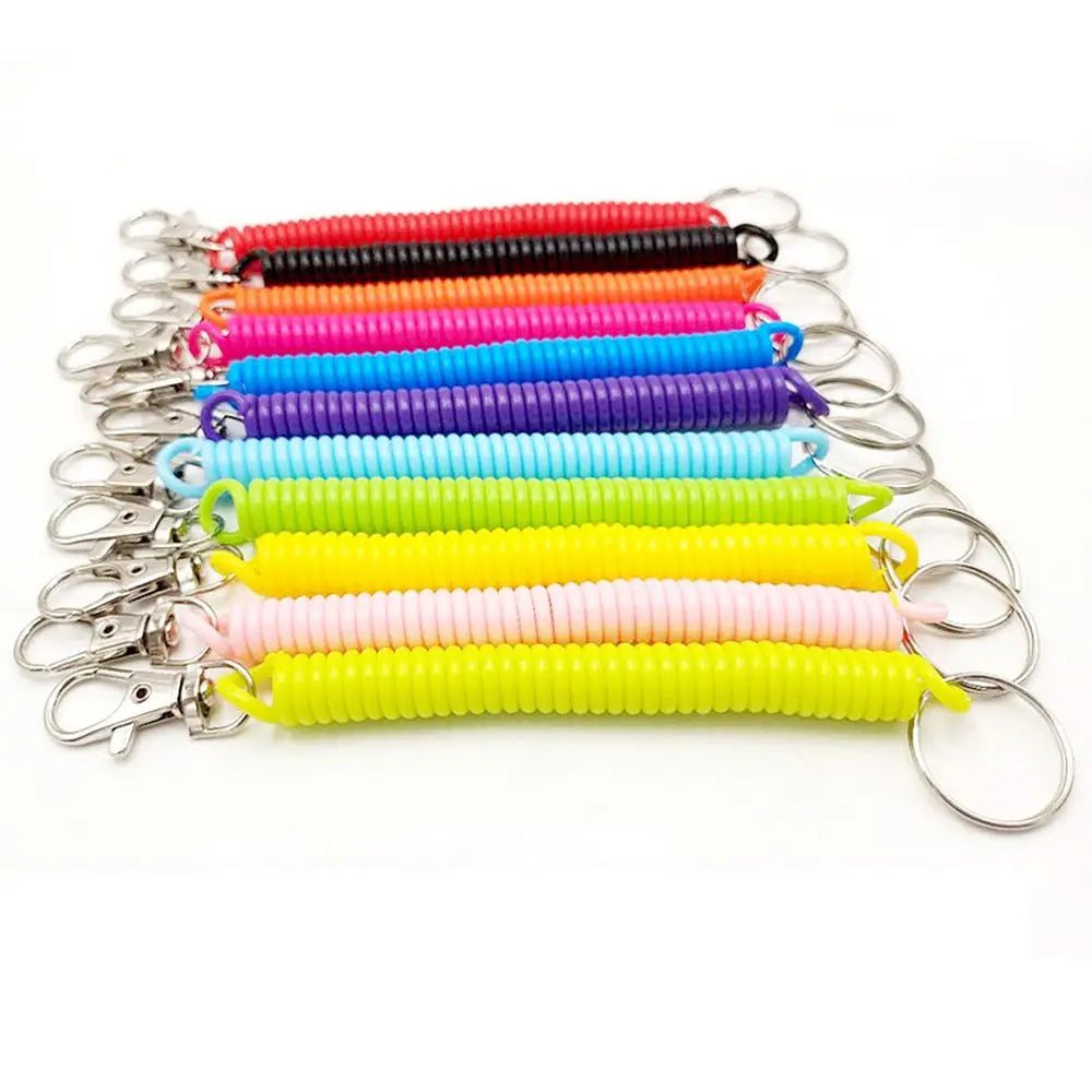 Spiral Elastic Spring Rope Keychain- Tangle-Free Secure Carry