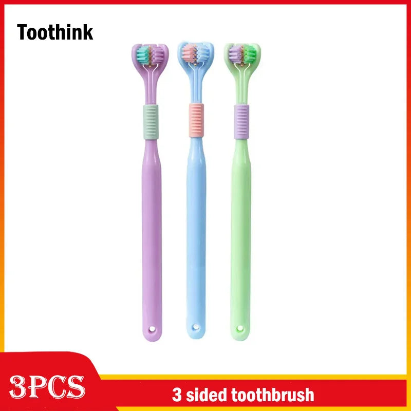 Adult 3-Sided Toothbrush – Ultra-Fine Bristles for Thorough, Gentle Oral Care