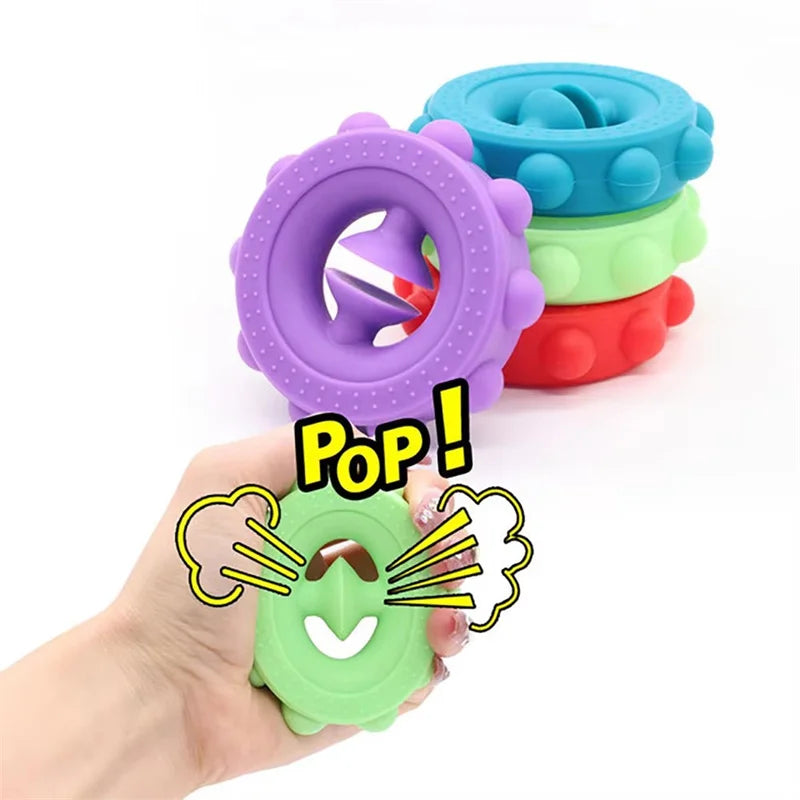 Grip trainer with soft poppers designed for emotional regulation