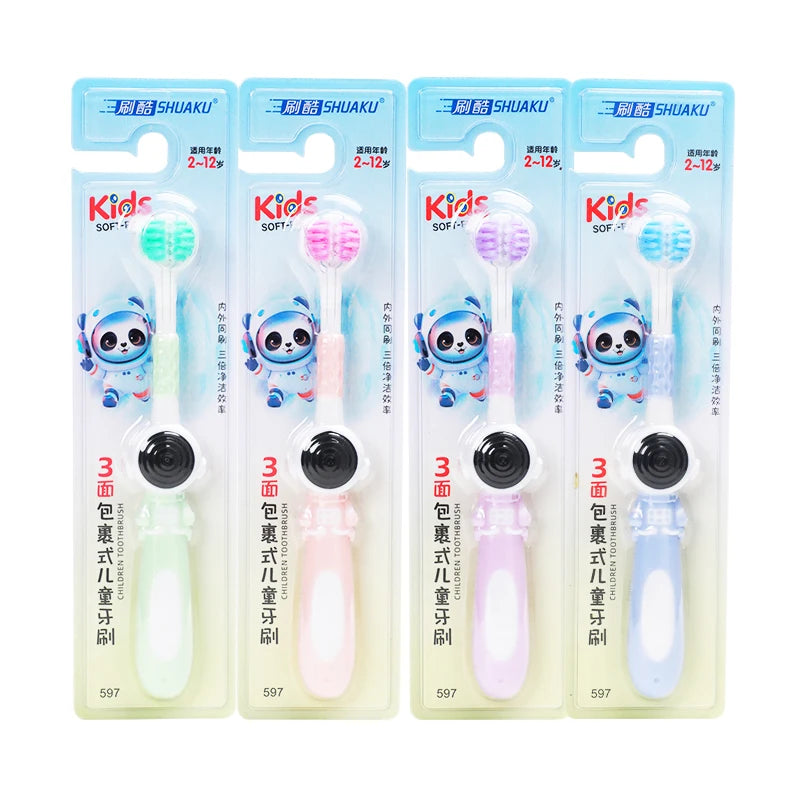 3-Sided Kids Toothbrush – Soft Bristles for Effective, Sensory-Safe Cleaning