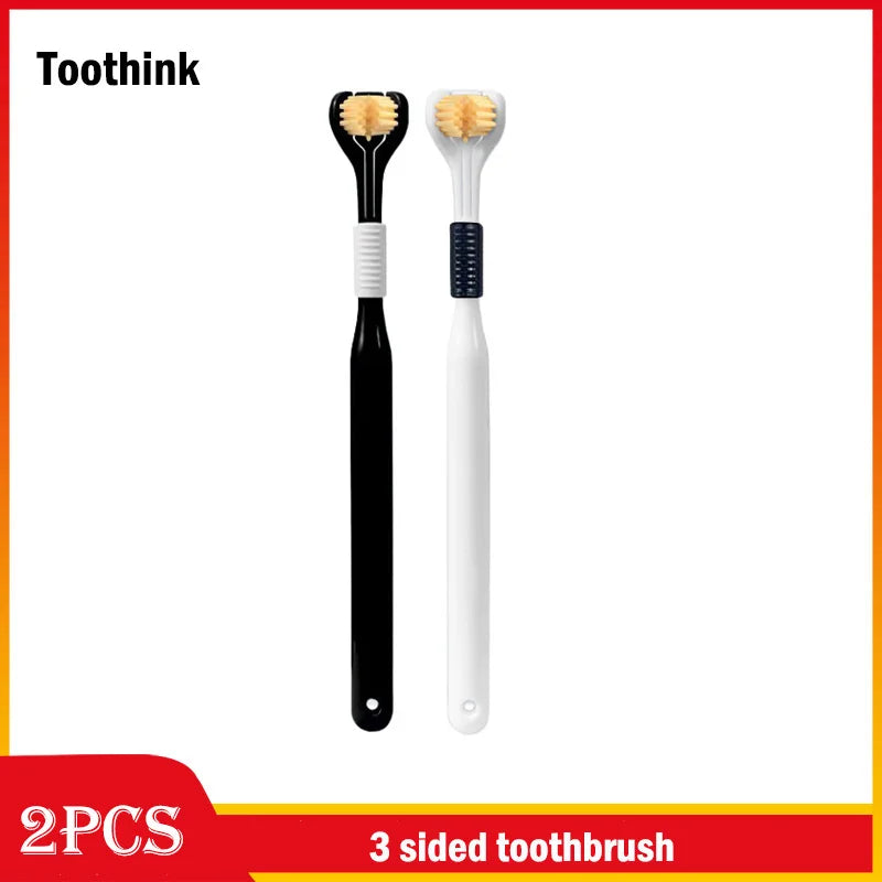 Adult 3-Sided Toothbrush – Ultra-Fine Bristles for Thorough, Gentle Oral Care