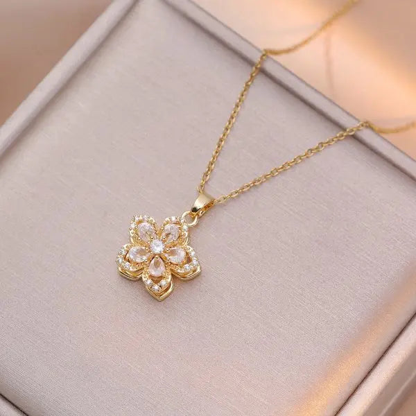 Rotatable Flower Necklace – Discreet Sensory Pendant for Adults