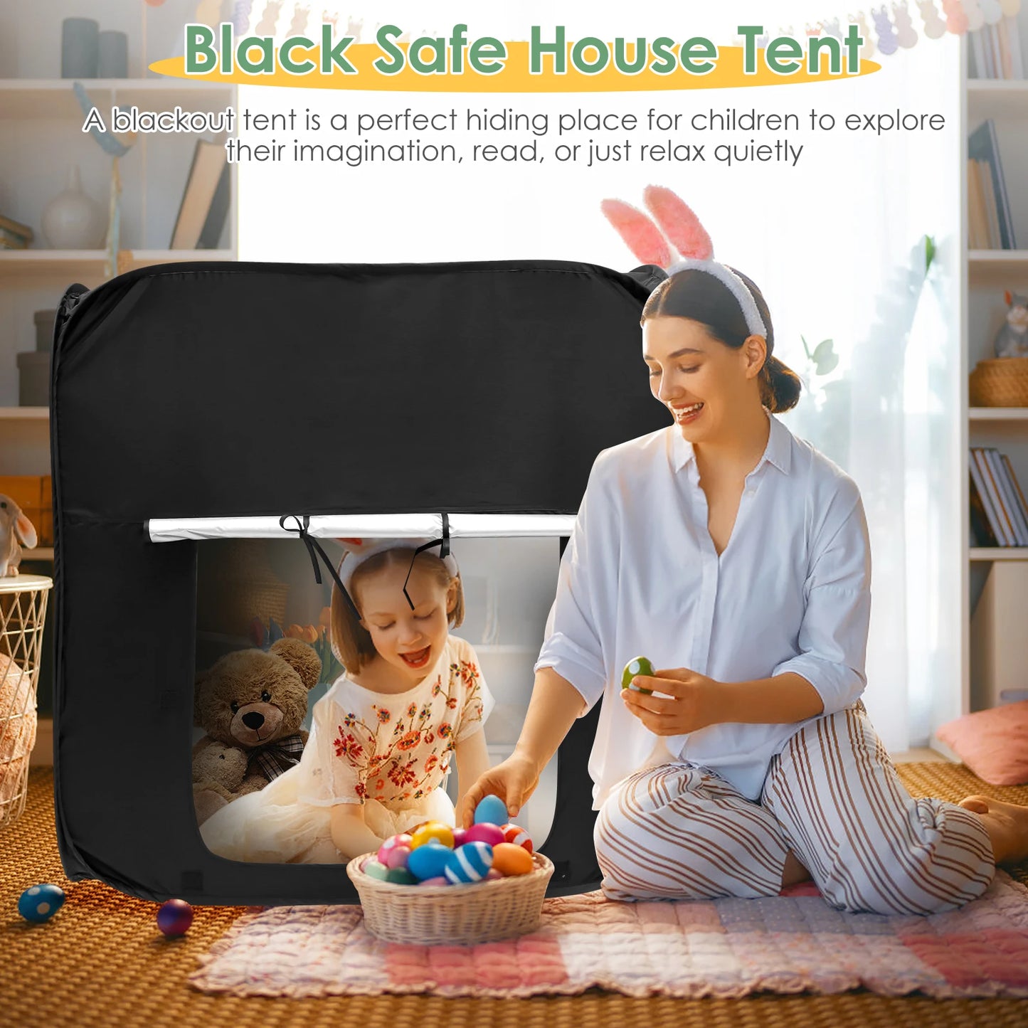 Sensory Tent with Storage Bag-Blackout Calm Space for Neurodivergent Retreat & Regulation