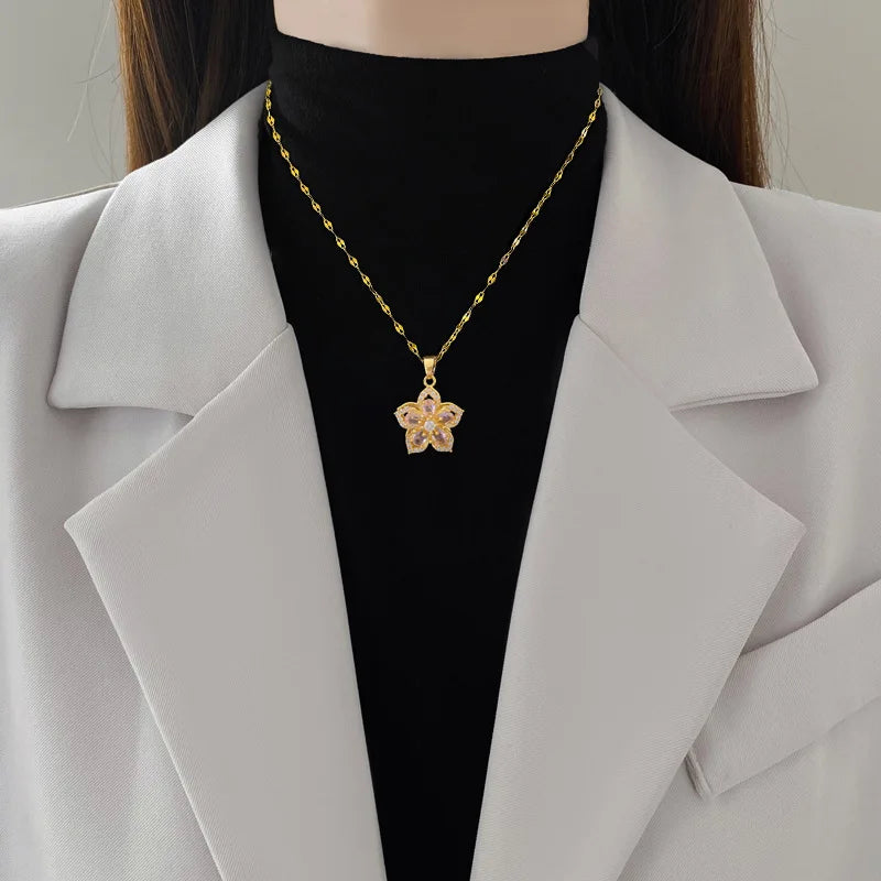 Rotatable Flower Necklace – Discreet Sensory Pendant for Adults