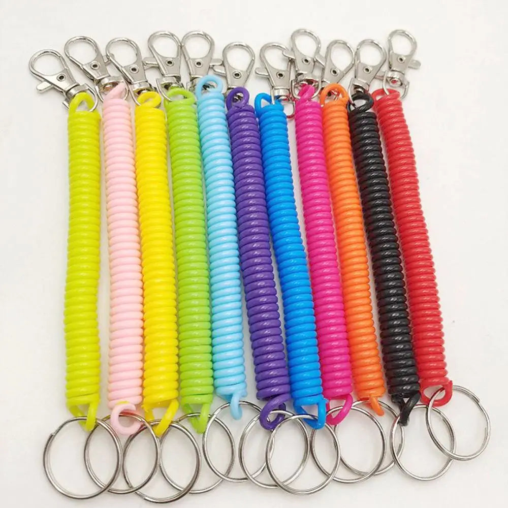 Spiral Elastic Spring Rope Keychain- Tangle-Free Secure Carry